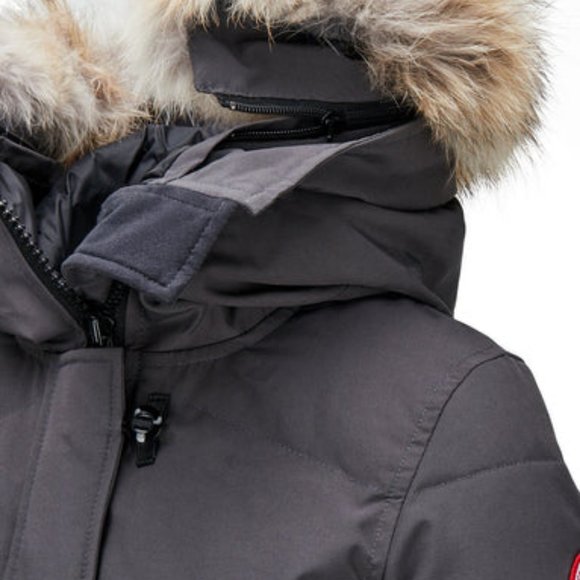 NEW:Canada Goose Lorette Hooded Down Parka W/Genuine Coyote Fur Trim, Black, XXS - Picture 4 of 10